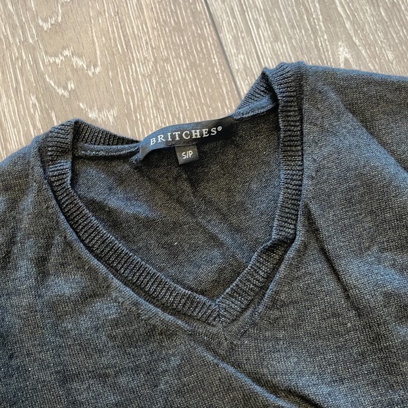 BRITCHES V Neck Long Sleeve Merino Sweater - Picture 2 of 3